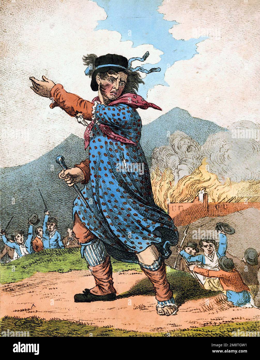 Ilustración titulada 'El líder de los luditas', 1812. Foto de stock