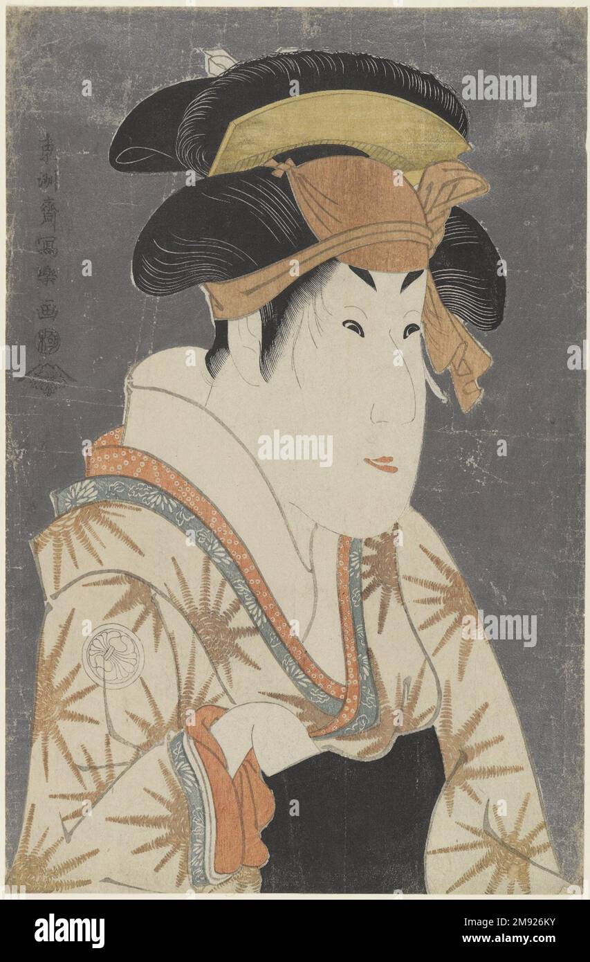 Segawa Kikunojo III como Oshizu, esposa de Tanabe Bunzo Toshusai Sharaku  (japonés, activo 1794-1795). Segawa Kikunojo III como Oshizu, esposa de  Tanabe Bunzo, mayo de 1794. Impresión en madera en color sobre