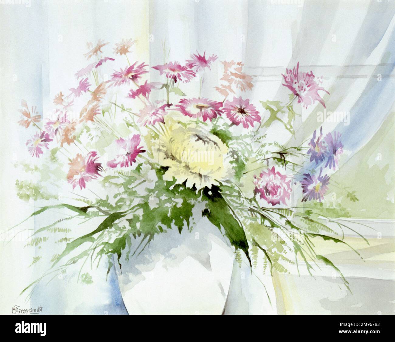 Un jarrón de flores de acuarela fotografías e imágenes de alta resolución -  Alamy