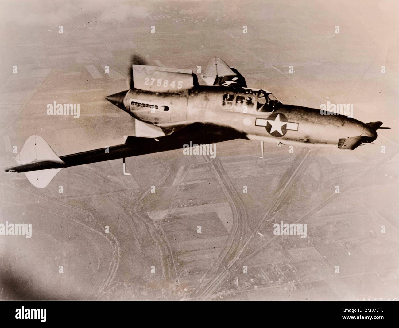 Curtiss Wright XP-55 -Un interesante pero improductivo caza experimental 'de vuelta al frente'. Foto de stock