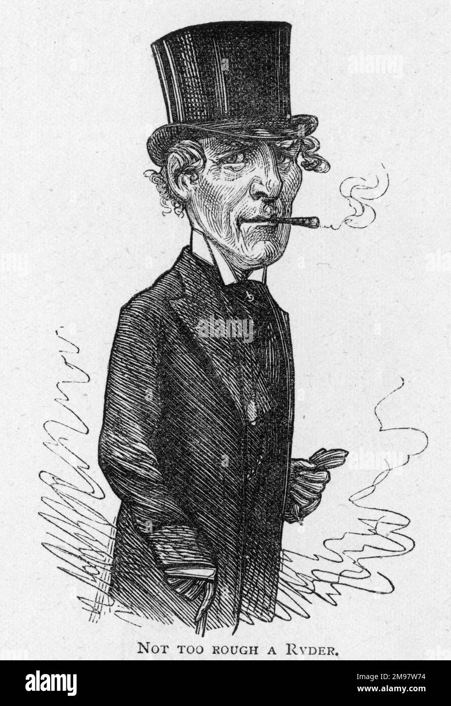Caricatura, John Nicholas Robins Ryder (1814-1885), actor inglés -- No demasiado áspero a Ryder. Foto de stock