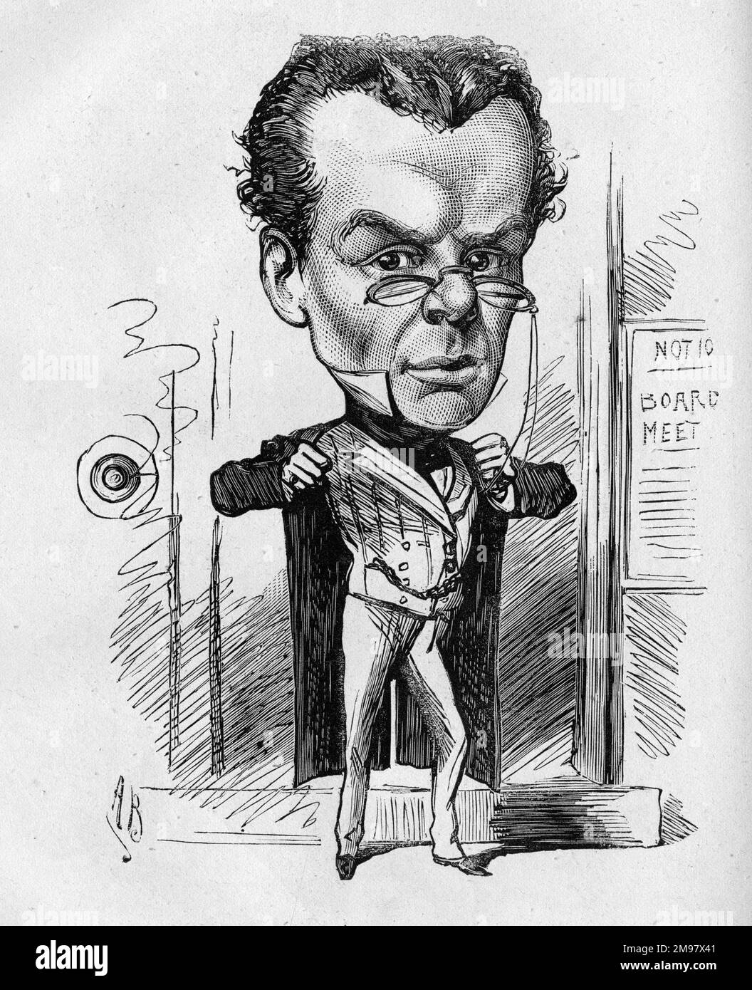 Caricatura del actor y director de teatro inglés Edward O'Connor Terry (1844-1912) - Ahora que el Sr. Edward Terry ha sido elegido guardián, a la gente pobre de Barnes ya no se le dirá que 'vaya a Putney!' para el alivio. Foto de stock