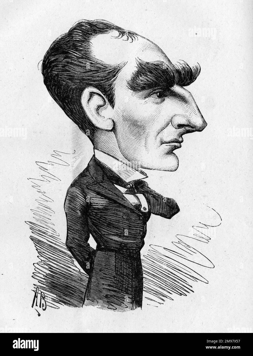 Caricatura de Sir Arthur Wing Pinero (1855-1934), actor, dramaturgo y director de escena inglés. Su nueva obra, Imprudence, estaba en producción en este momento en el Folly Theatre de Londres. Foto de stock