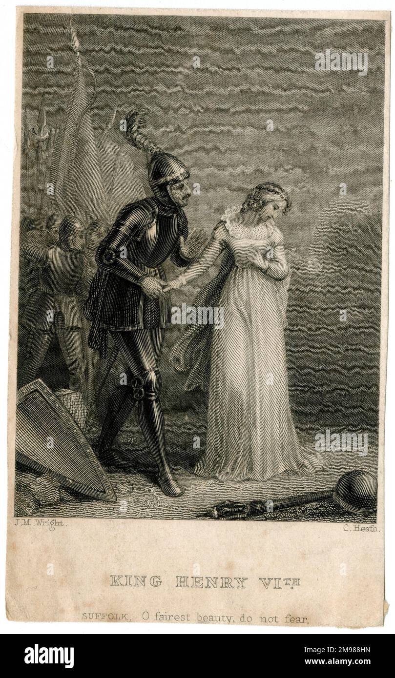 Shakespeare - Rey Enrique VI, Parte I - Conde de Suffolk (a la futura Reina Margarita): Oh belleza más hermosa, no temas. Foto de stock