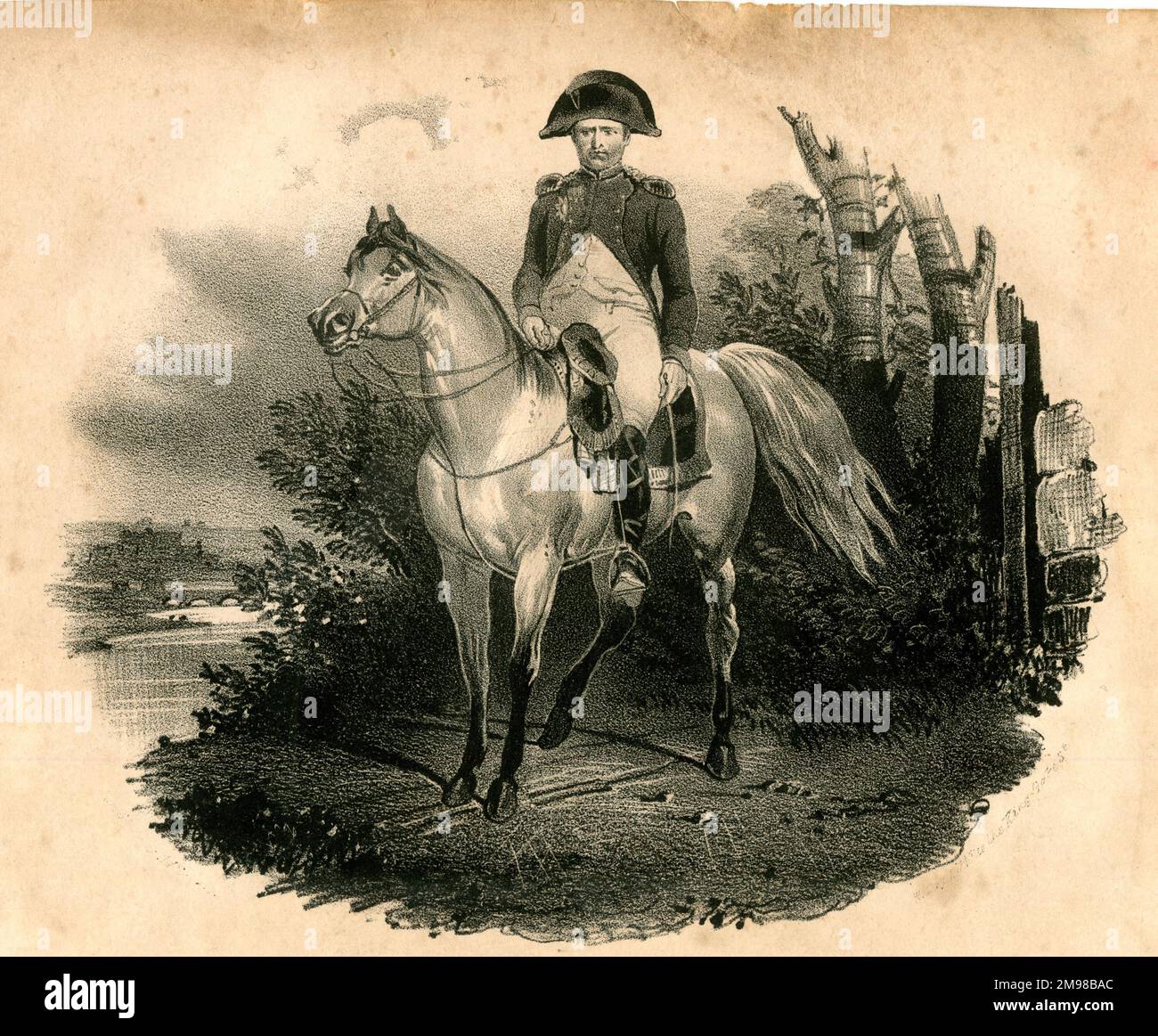 Napoleón como apareció después de la Batalla de Waterloo. Foto de stock