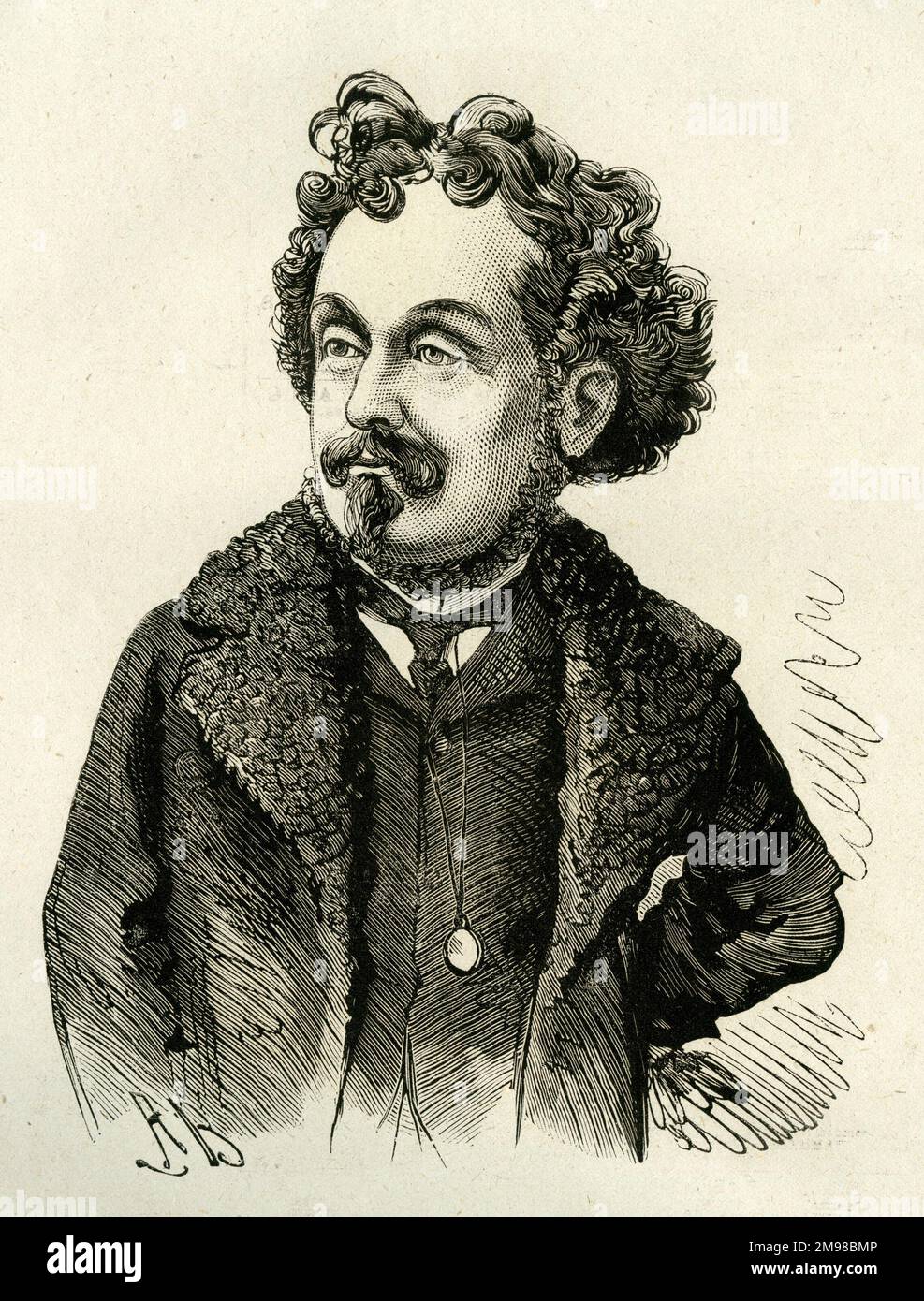 Caricatura, Charles Hamilton Aide (18261906), escritor, artista y
