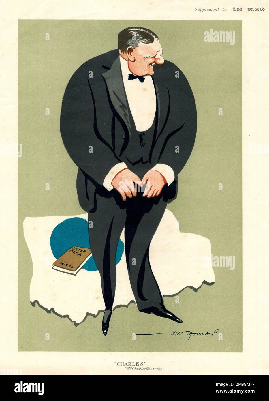 Dibujos animados, Sir Charles Henry Hawtrey (1858-1923), actor, director, productor y gerente inglés. Foto de stock