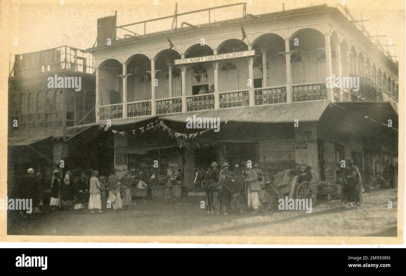 Teatro Queen Mary, Basora, Irak, durante la Primera Guerra Mundial. Foto de stock