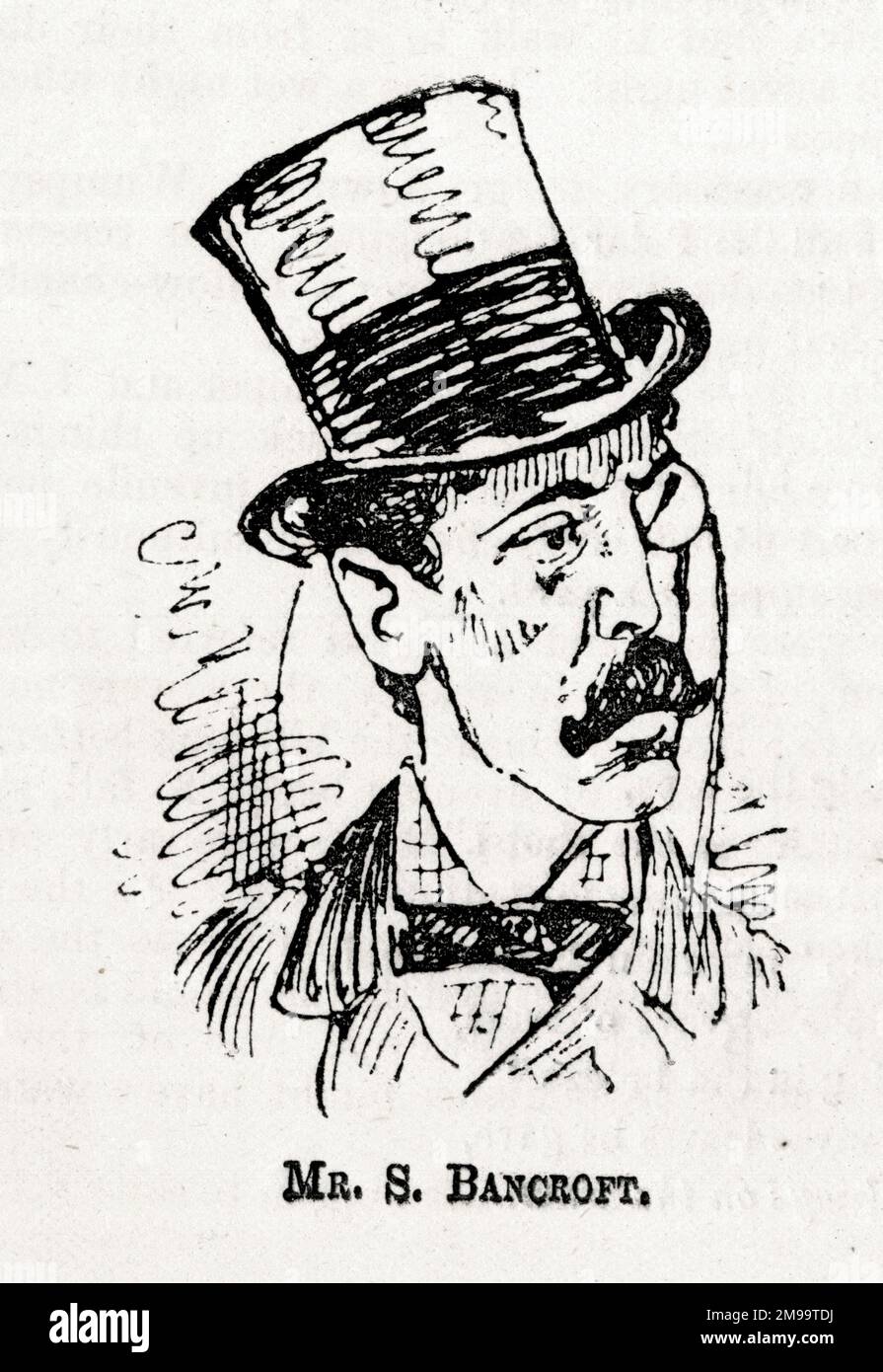 Retrato de dibujos animados, Sir Squire Bancroft (1841-1926), actor-director inglés. Foto de stock