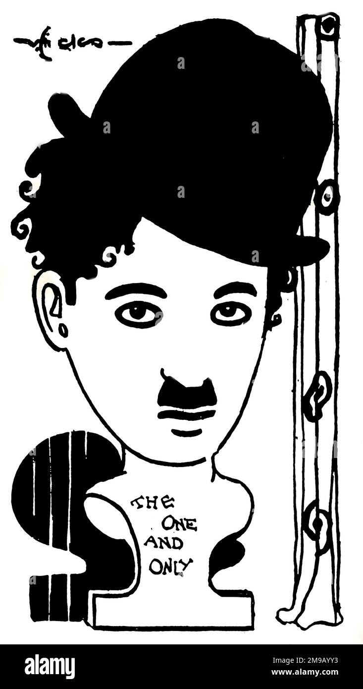 Caricatura de Charlie Chaplin - el único y único Foto de stock