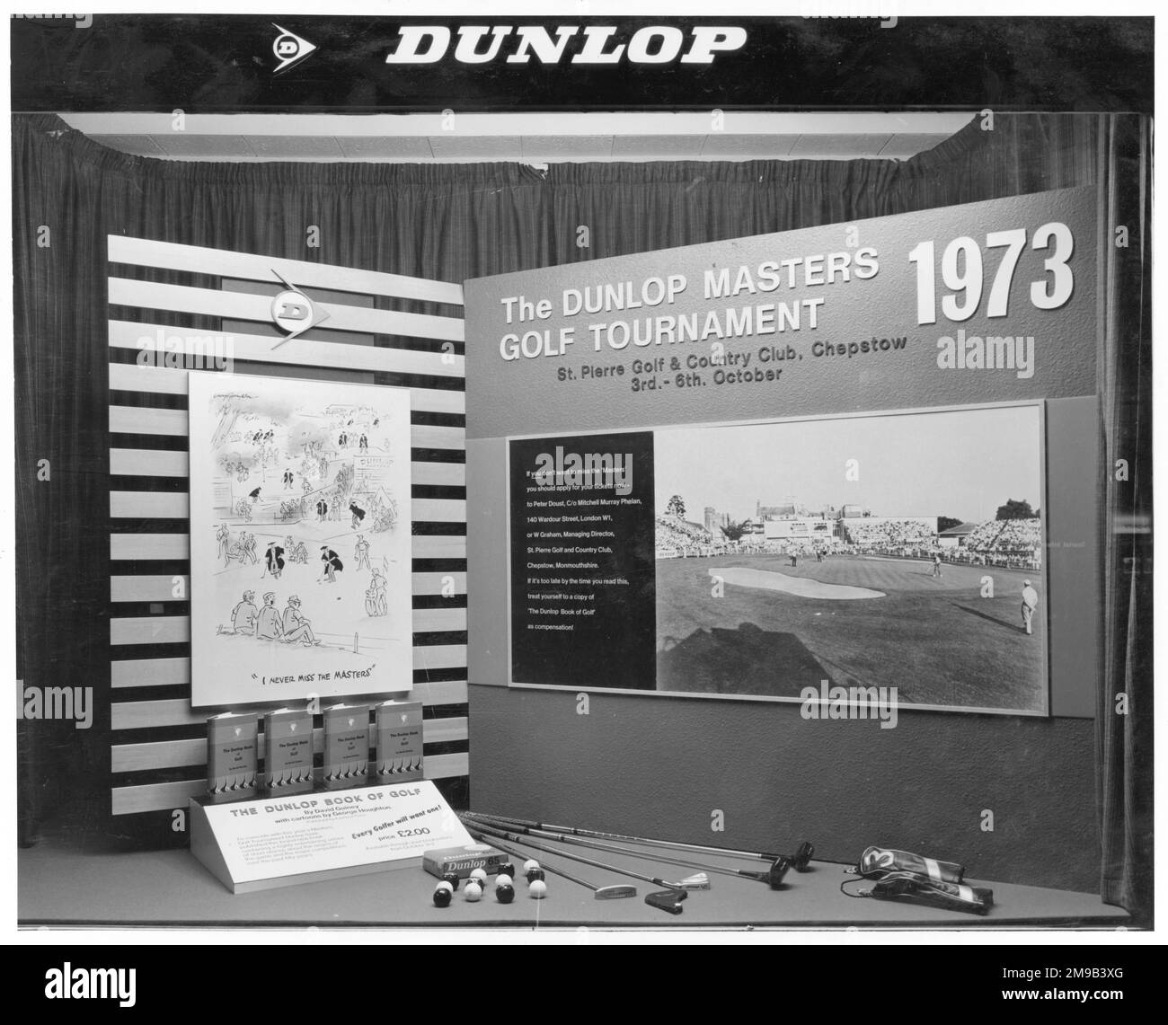 Una pantalla de ventana del torneo de golf Dunlop Masters 1973. Foto de stock