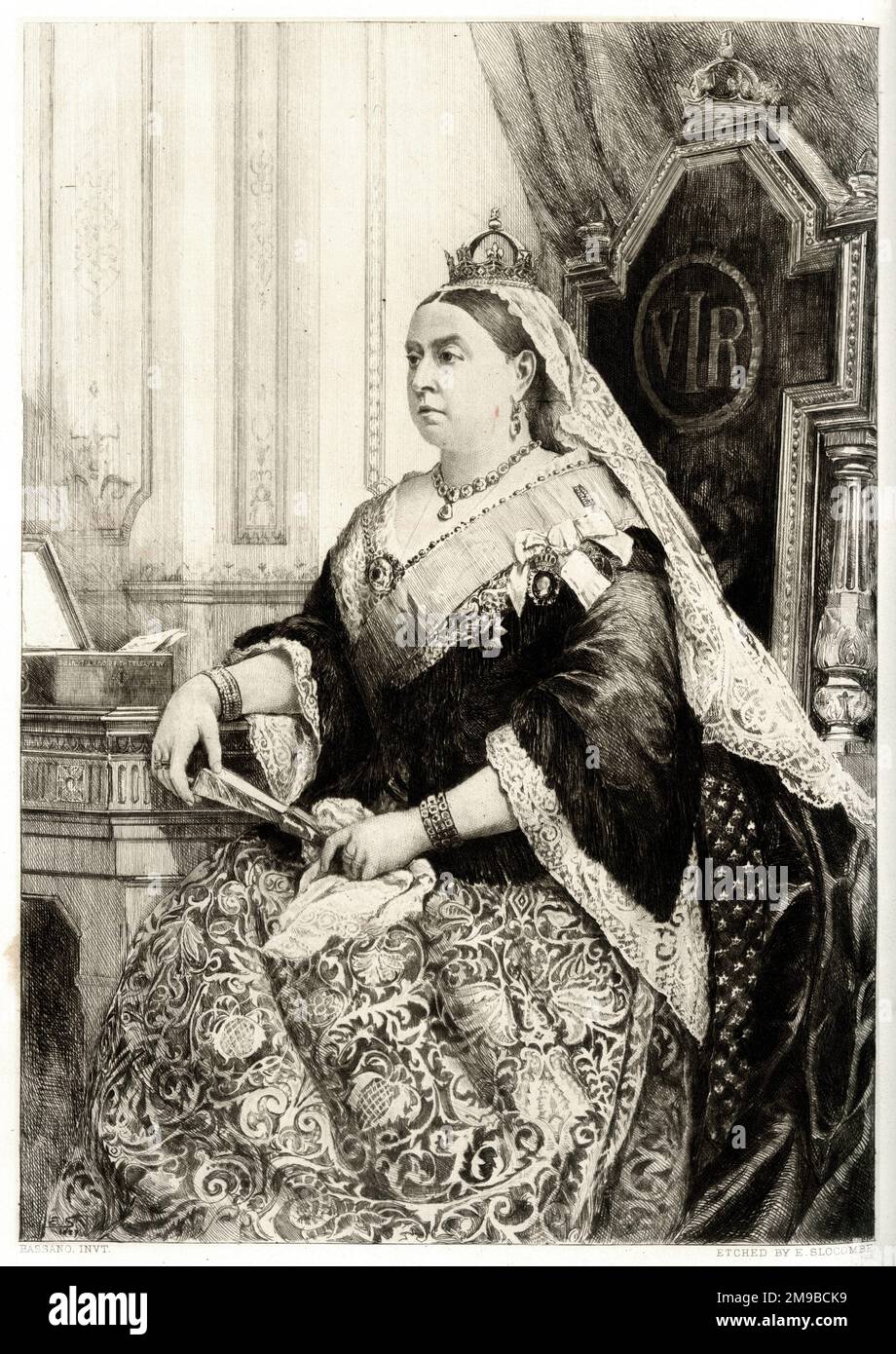Retrato de la reina Victoria, conmemorando su Jubileo de Oro Foto de stock