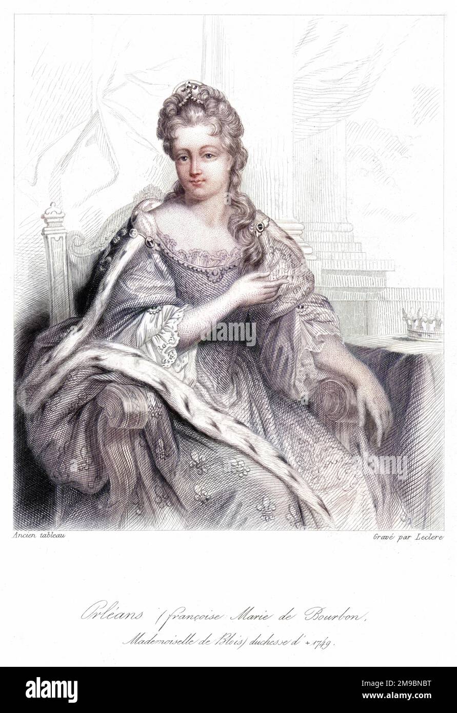 FRANCOISE MARIE de BOURBON, duchesse d'ORLEANS, hija natural de Luis XIV, esposa de Felipe II, duque de Orleans, regente de Francia Fotografía de stock - Alamy FRANCOISE MARIE de BOURBON, duchesse d'ORLEANS, hija natural de Luis XIV, esposa de Felipe II, duque de Orleans, regente de Francia Fotografía de stock - Alamy