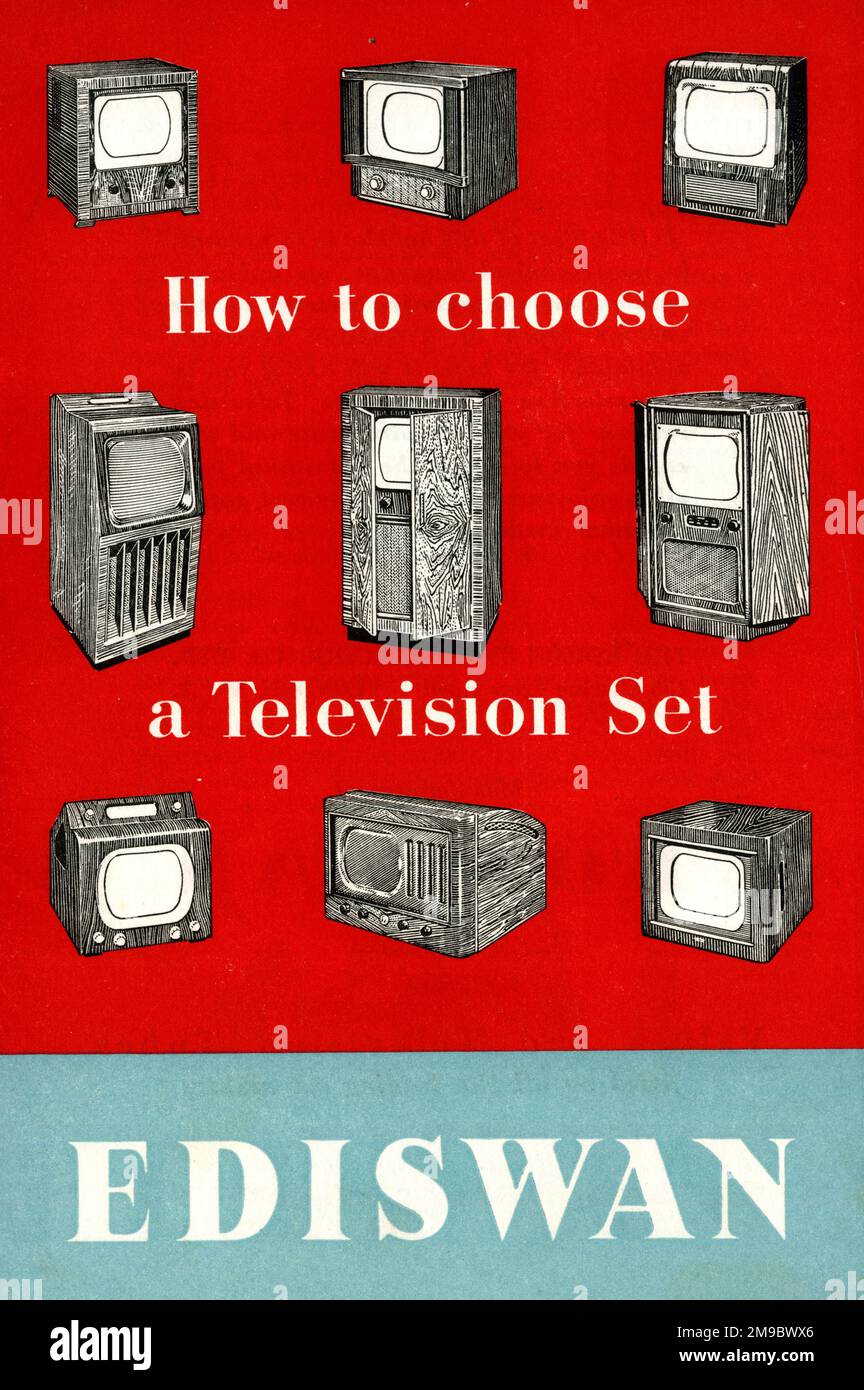 Portada del folleto, Cómo elegir un televisor, Ediswan Foto de stock
