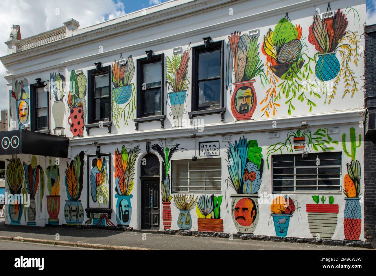 Flowerpots Street Art, South Yarra, Victoria, Australia Foto de stock