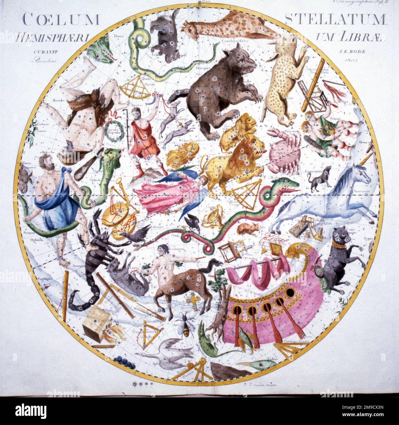 Mapa de las constelaciones del hemisferio celeste Coelum stellatum