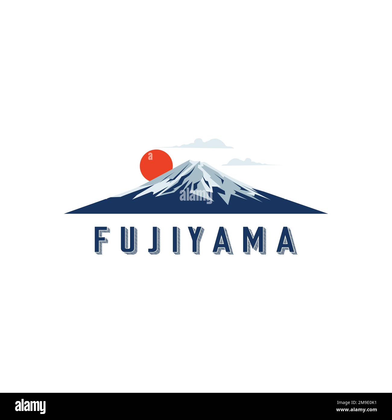 Fujiyama Diseño de Logo. Icono de la montaña de Japón Ilustración del Vector