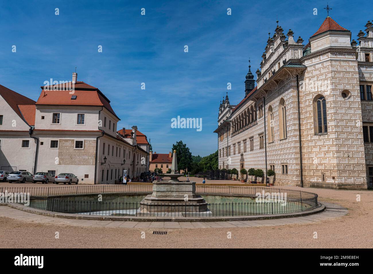 Sitio de la UNESCO, castillo renacentista en, República Checa Foto de stock