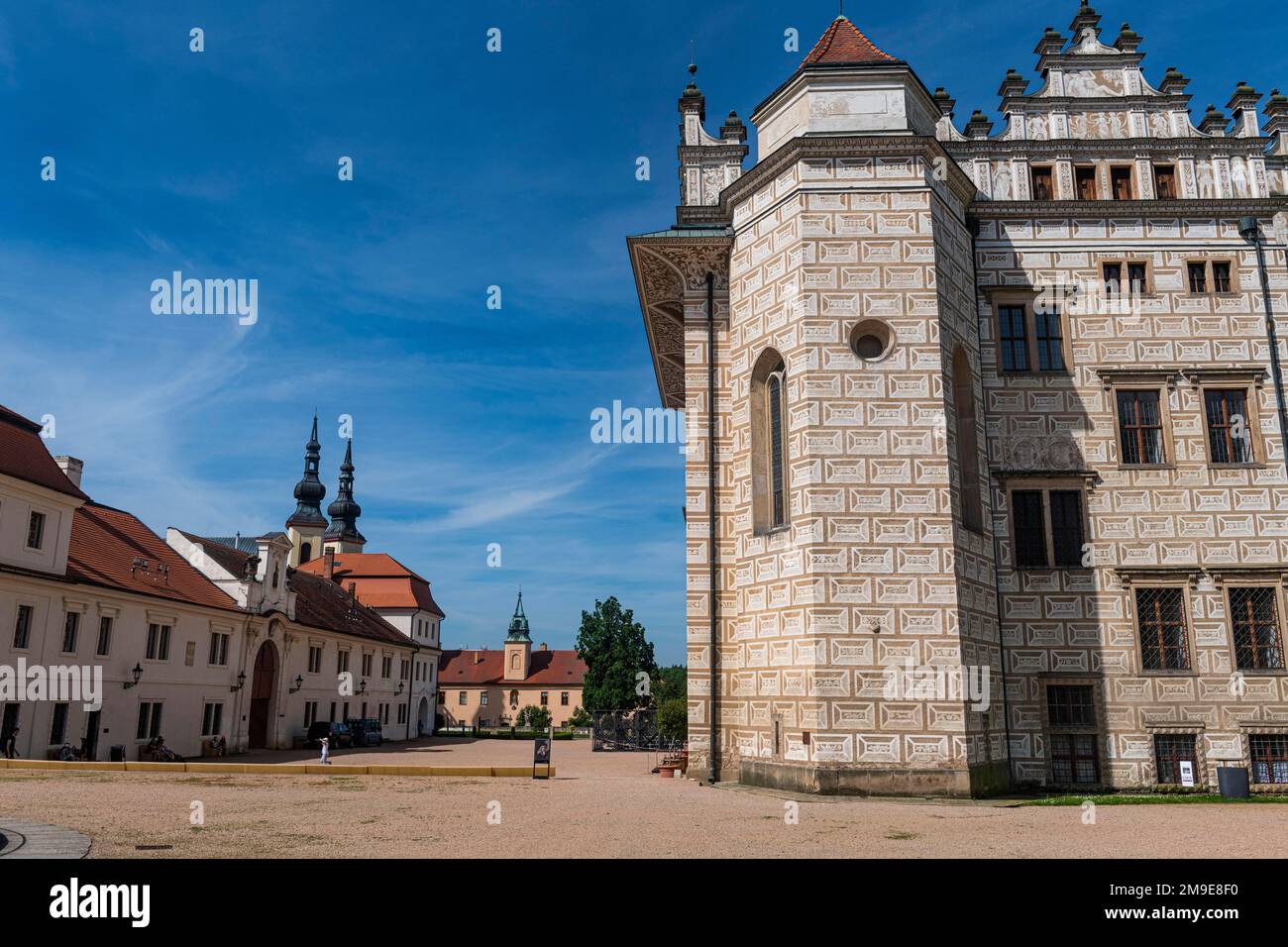 Sitio de la UNESCO, castillo renacentista en, República Checa Foto de stock
