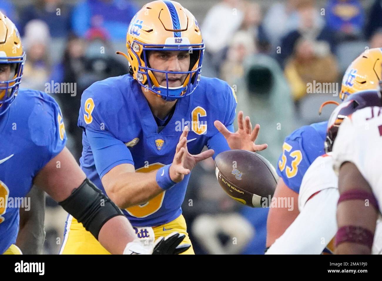 FILE Pittsburgh quarterback Kedon Slovis (9) takes a snap against