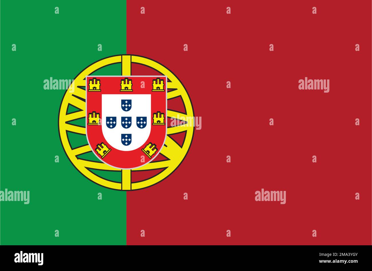 Logotipo de la bandera de Portugal. ilustración vectorial diseño de símbolo. Ilustración del Vector