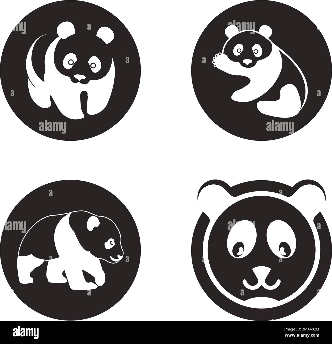 Icono de Panda. ilustración vectorial logo plantilla. Ilustración del Vector