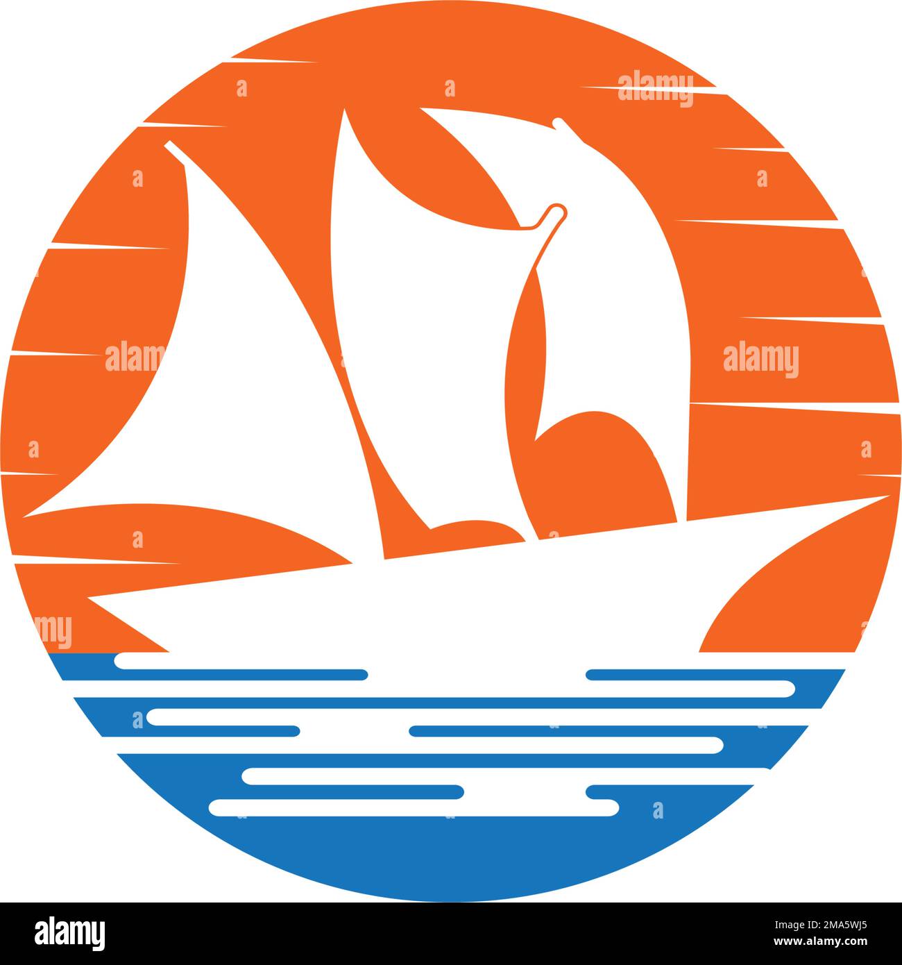 icono de barco de vela ilustración vectorial diseño de símbolo Ilustración del Vector