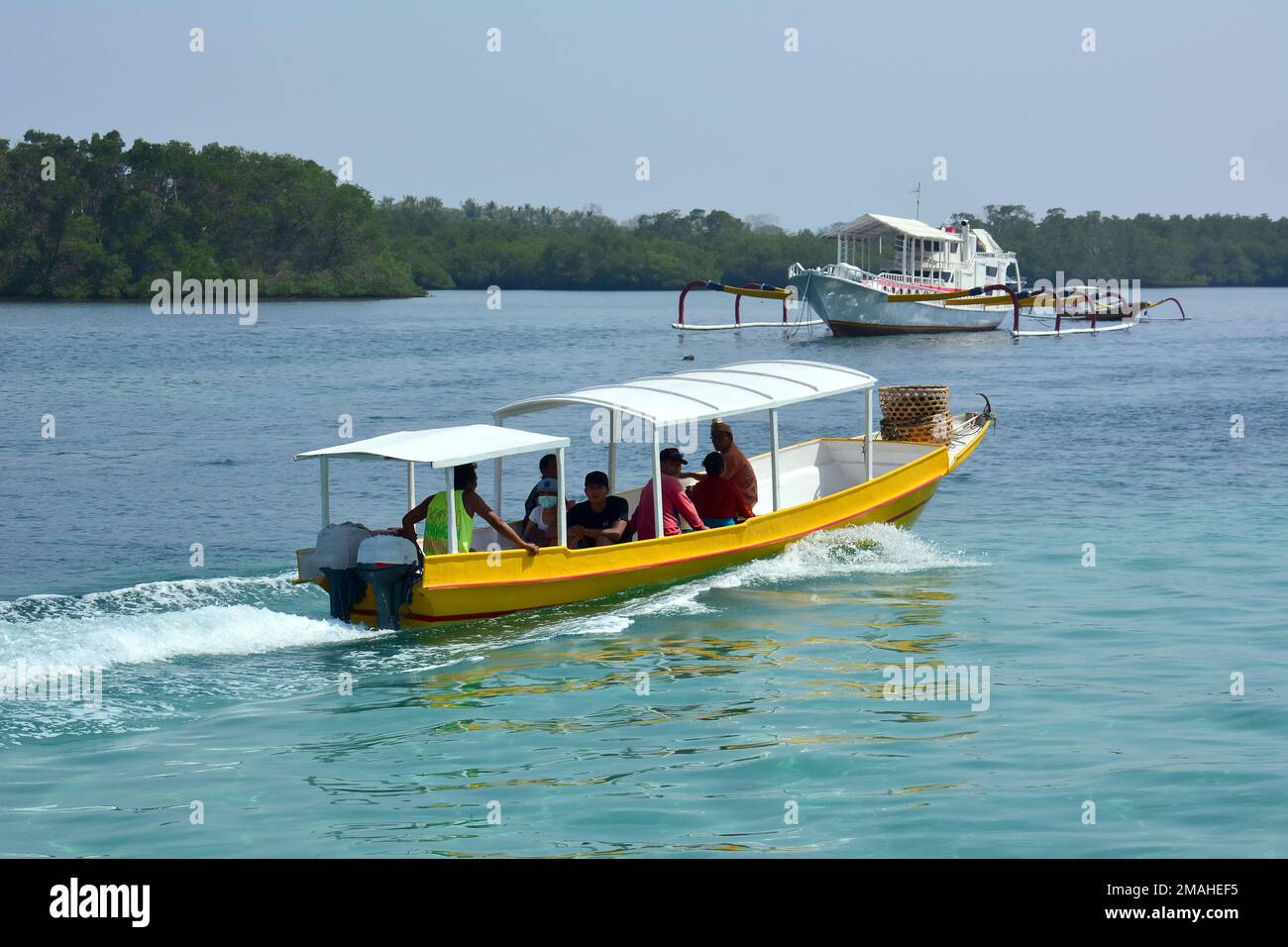 Barco, Gili Air, Islas Gili, Nusa Occidental Tenggara, Indonesia, Asia Foto de stock