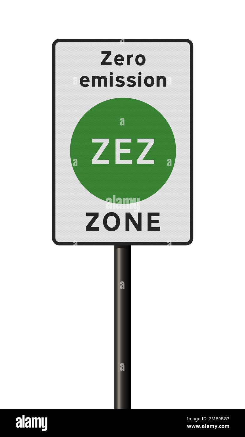 Ilustración vectorial de la señal de tráfico ZEZ (Zero Emission Zone