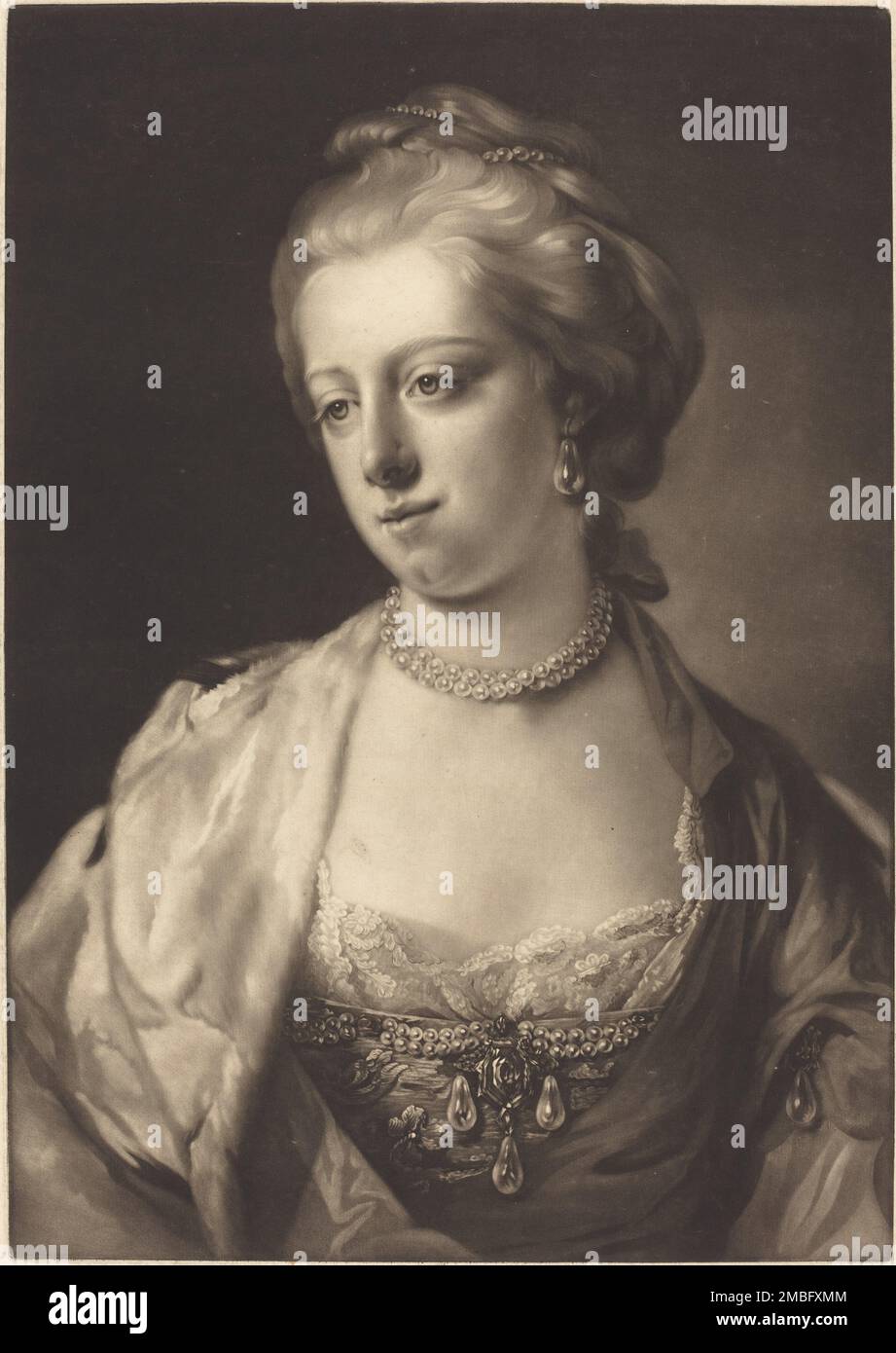 Princesa Caroline Matilda, reina de Dinamarca, c. 1771. Foto de stock