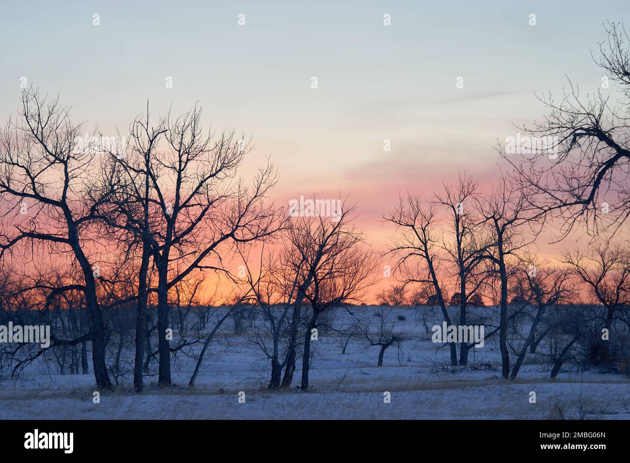 Foto de escritorio - Paisaje del amanecer Invierno, Colorado Foto de stock