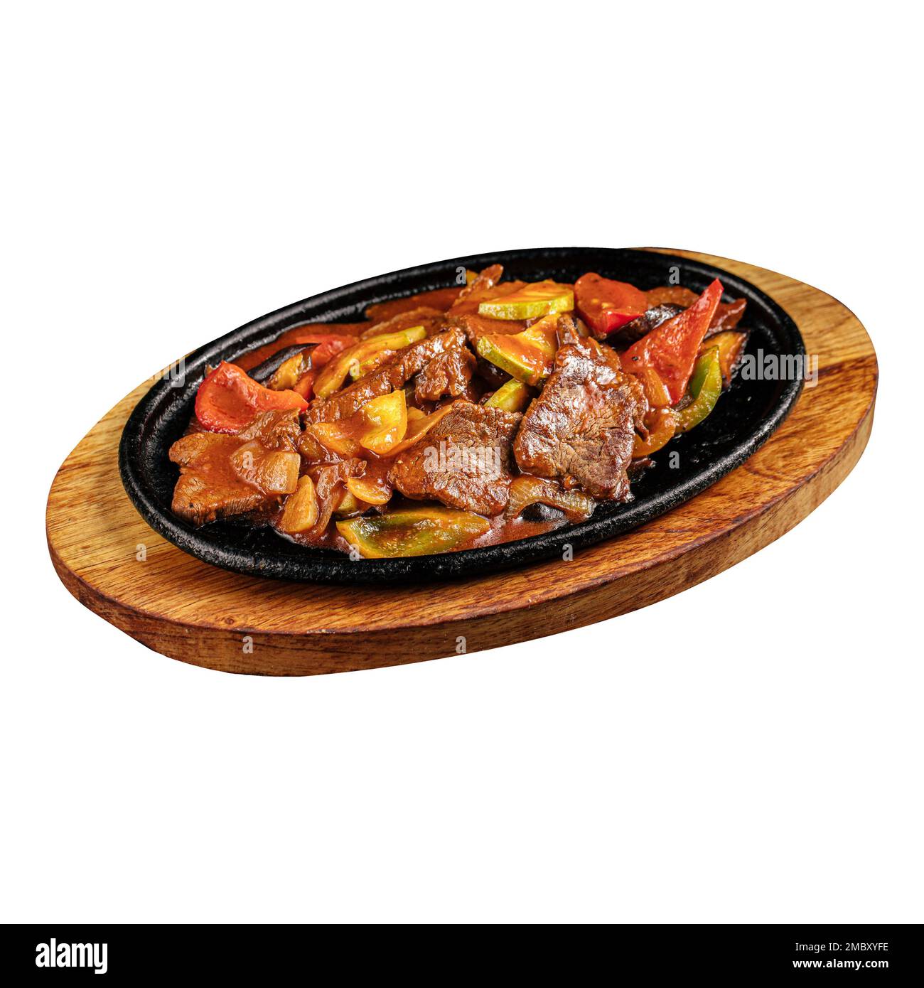 Porción aislada de plato de carne asoica asada Foto de stock