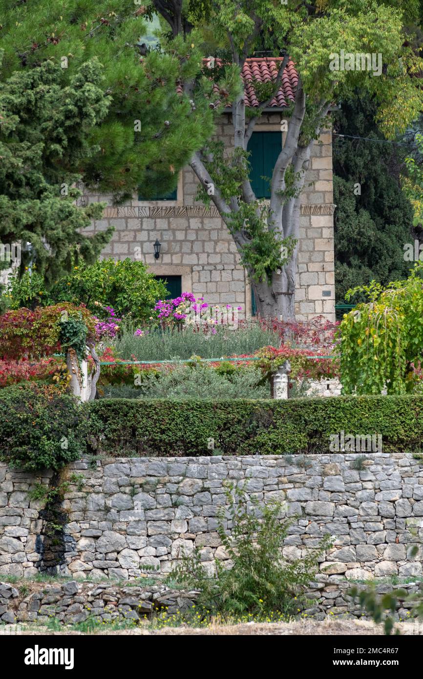 Jardines del Museo en Salona, Nr Split, Croacia Foto de stock
