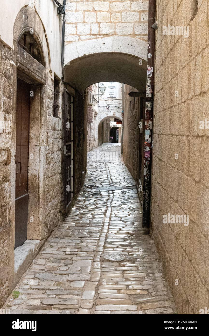 Casco antiguo de Trogir, cerca de Split, Croacia Foto de stock
