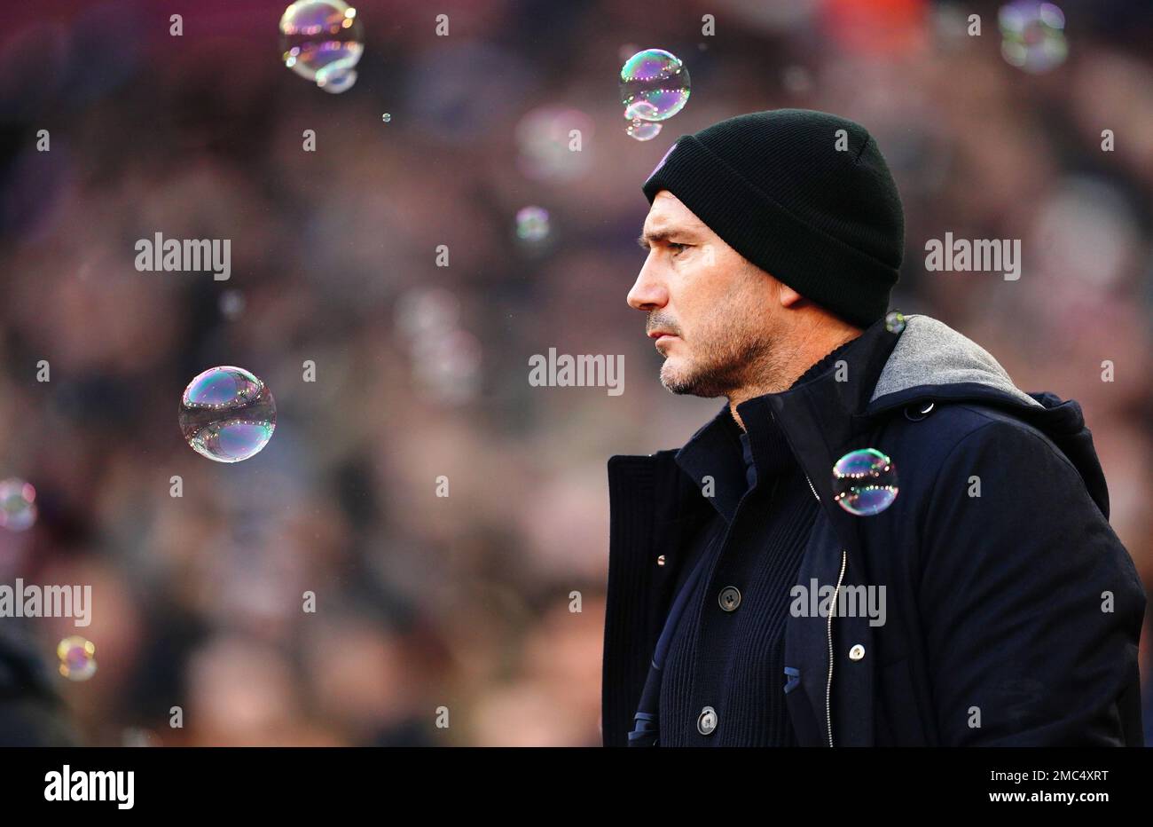 El entrenador del Everton Frank Lampard antes del partido de la Premier League en el London Stadium, Londres. Fecha de la foto: Sábado 21 de enero de 2023. Foto de stock