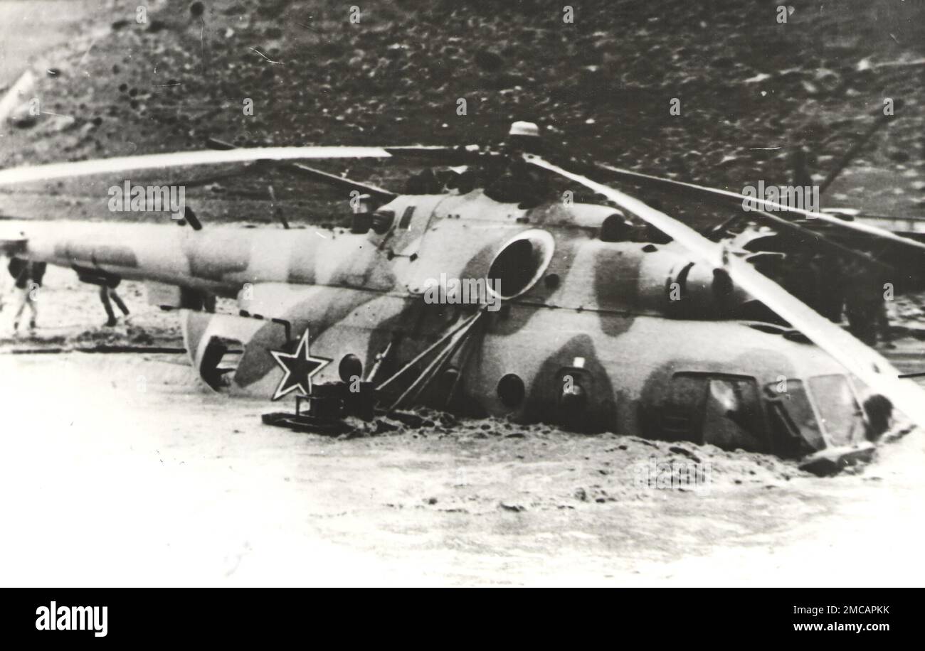 Derribó el helicóptero soviético MI-8 en Afganistán en la década de 1980s. Foto de stock