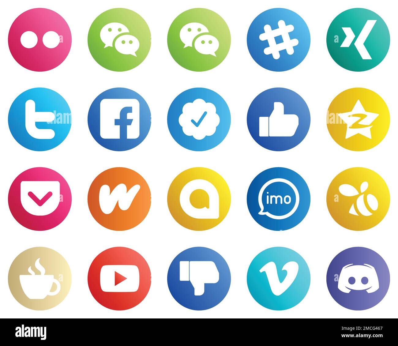 20 iconos de redes sociales simples como bolsillo. tencent. facebook.  iconos qzone y similares. Premium y alta calidad Imagen Vector de stock -  Alamy