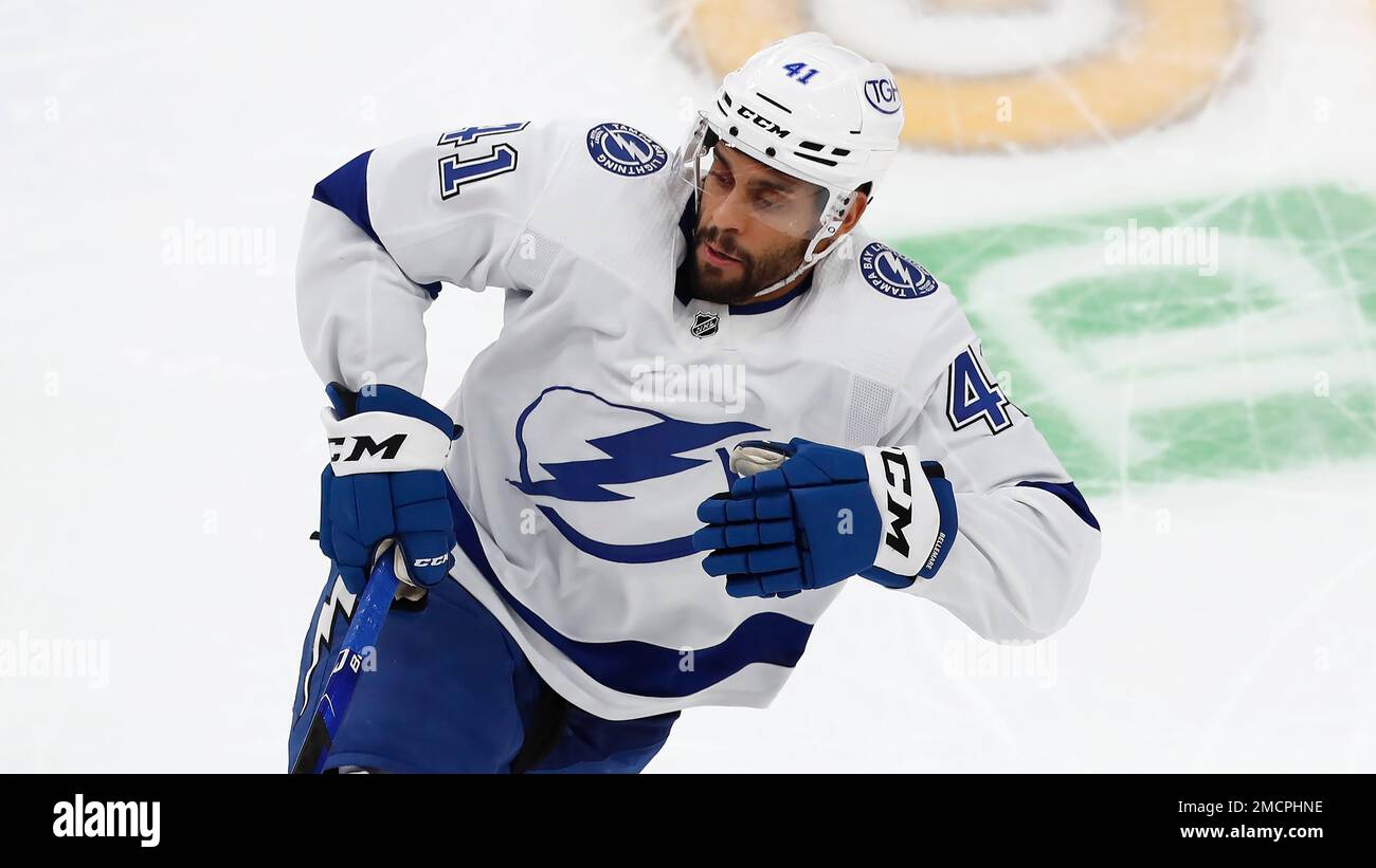 Tampa Bay Lightning's PierreEdouard Bellemare plays against the Boston