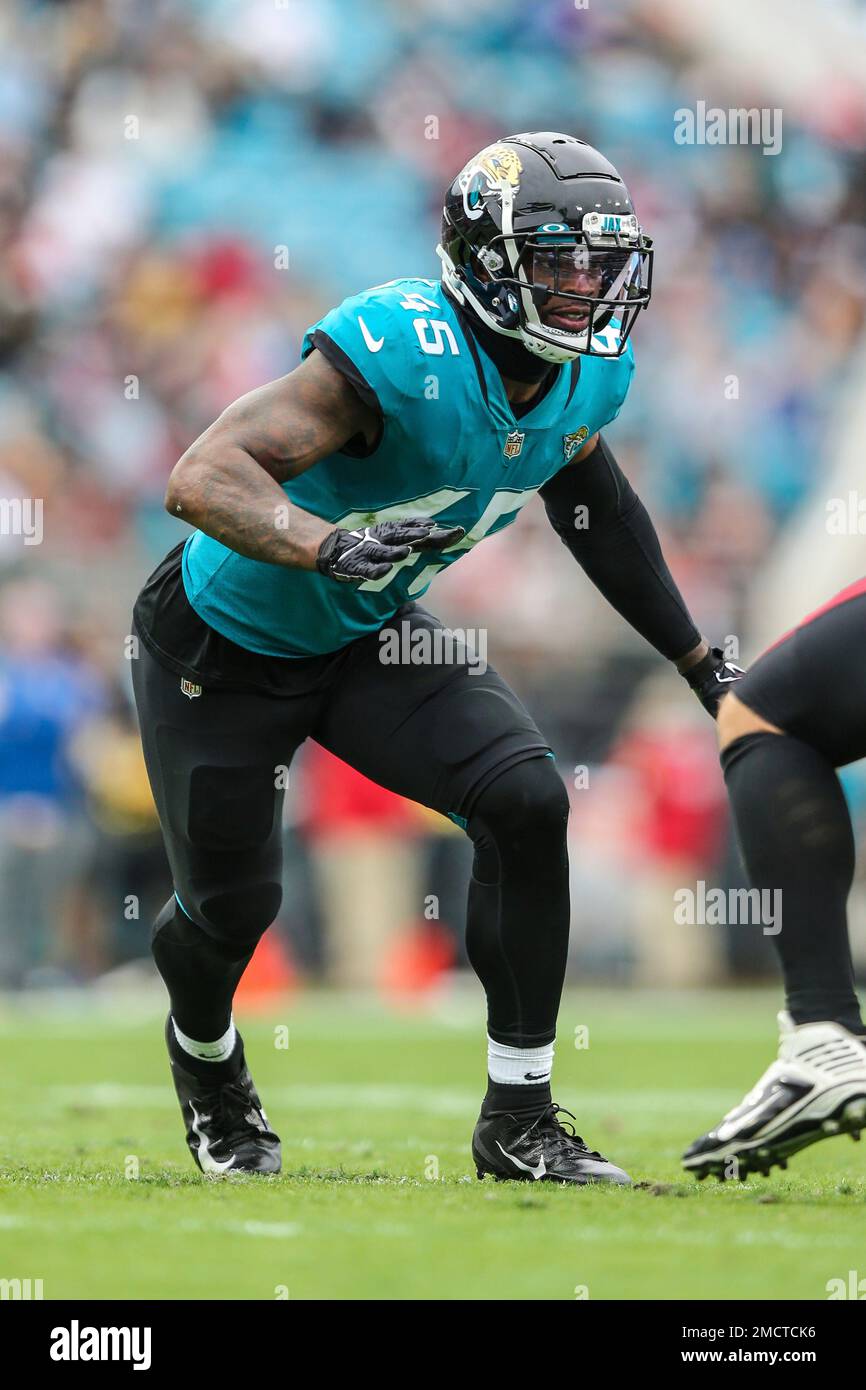 Jacksonville Jaguars linebacker K'Lavon Chaisson (45) runs to the ball
