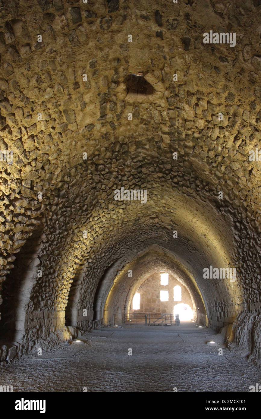El castillo de Kerak, Al-Karak, Jordania Foto de stock