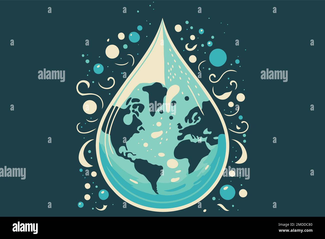 ilustración del en forma de una gota de agua hecha para