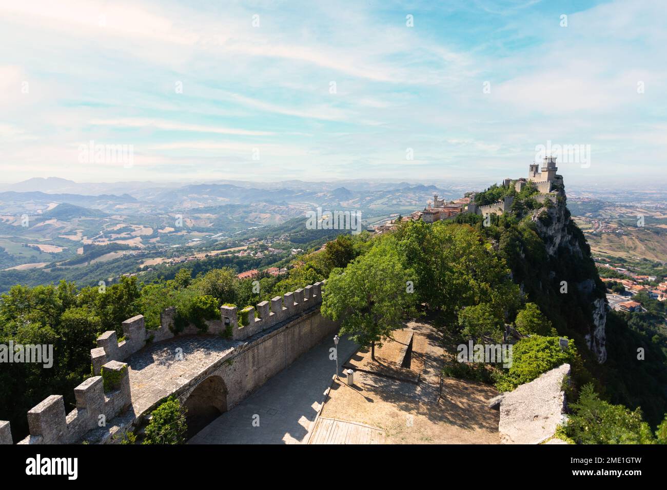 Fortaleza de Guaita en la República de San Marino en el Monte Titano, Italia Foto de stock