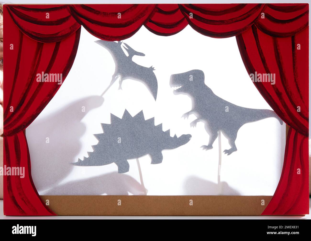Actividad de teatro de marionetas de sombra - Sombras de dinosaurios con  las manos Fotografía de stock - Alamy