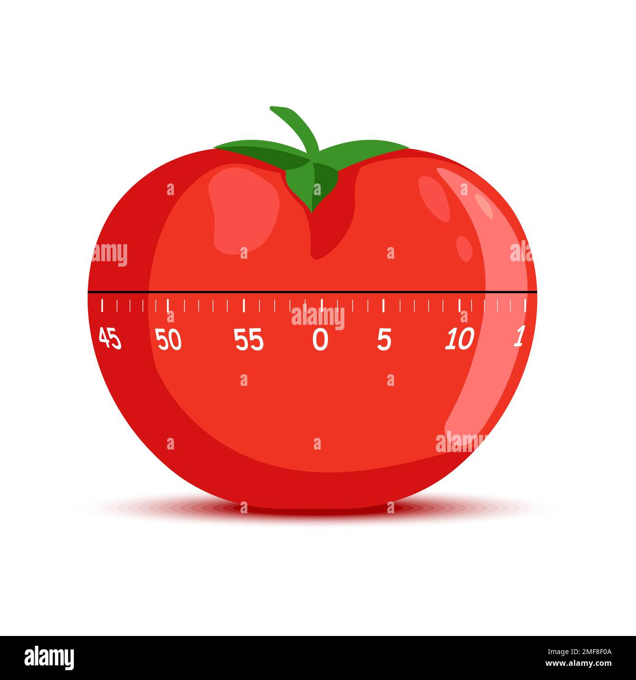 Reloj de cocina en forma de tomate rojo con vector de hoja Imagen Vector de  stock - Alamy