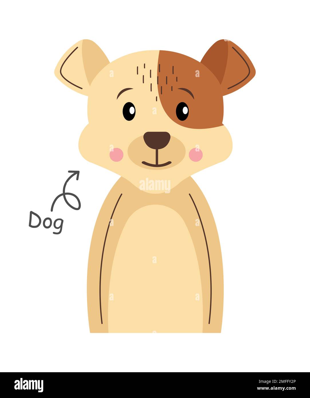 Perro . Personaje de dibujos animados. Vector . Ilustración del Vector