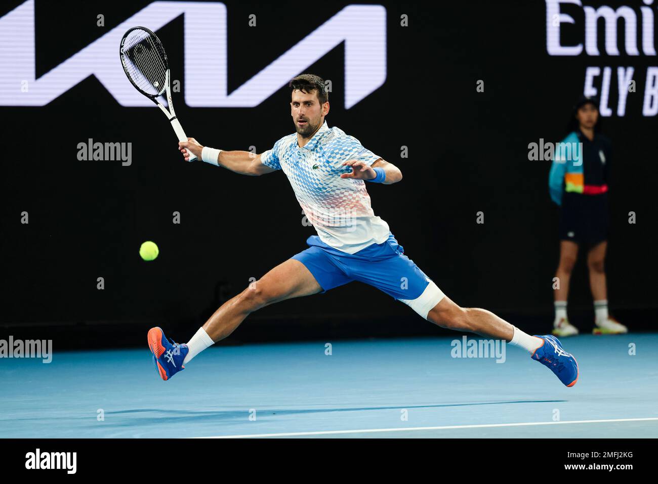 Melbourne, Australia, 25th de enero de 2023. Novak Djokovic de Serbia está en acción en el Australian Open Tennis Grand Slam en Melbourne Park. Crédito de la foto: Frank Molter/Alamy Live news Foto de stock