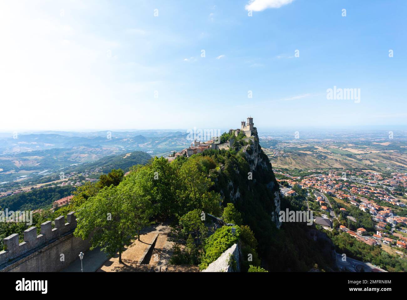 Fortaleza de Guaita en la República de San Marino, Italia Foto de stock