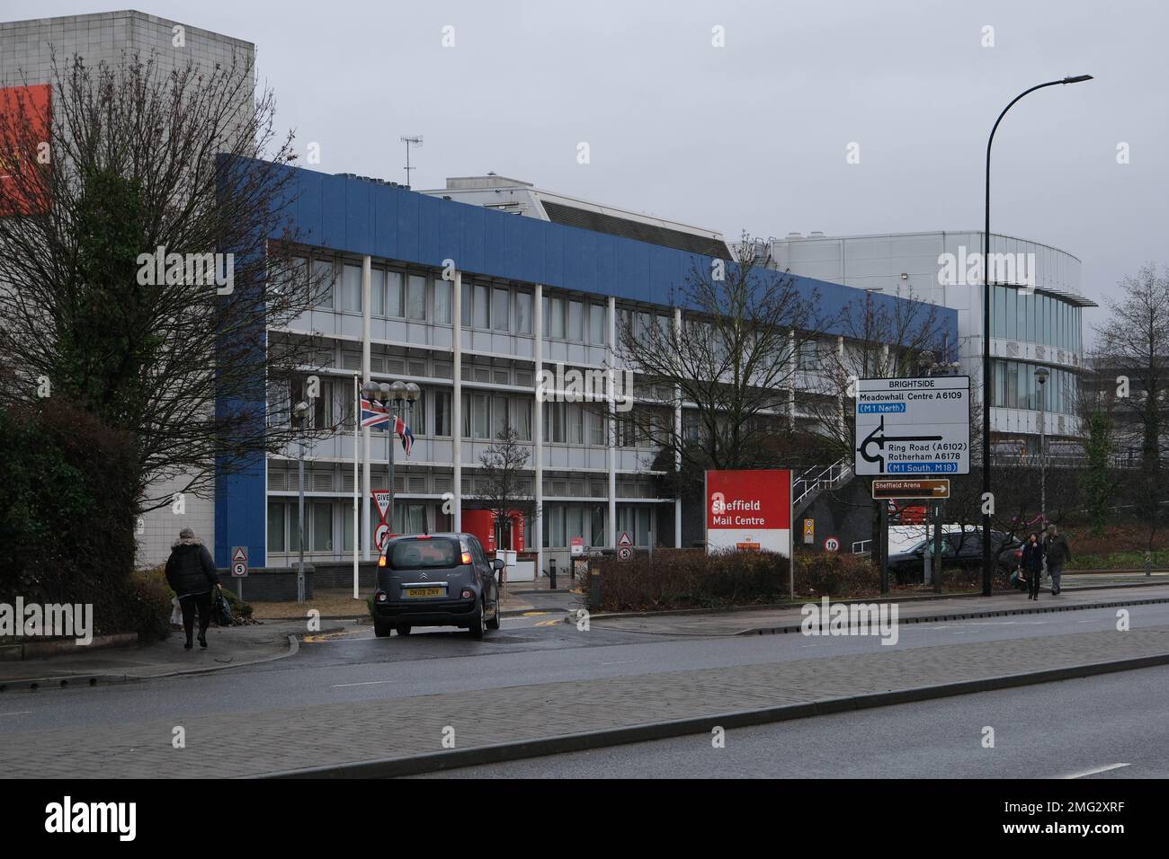 Sheffield Mail Centre en Meadowhall Road en Attercliffe Foto de stock