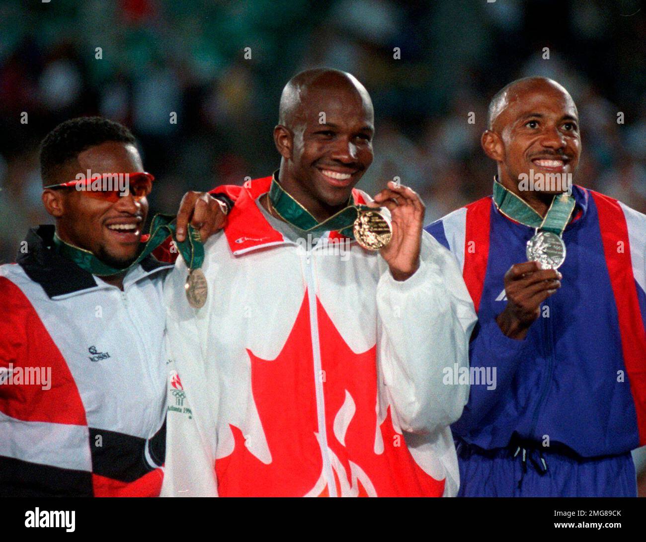FILE In this July 27, 1996, file photo, Bronze medalist Ato Boldon of