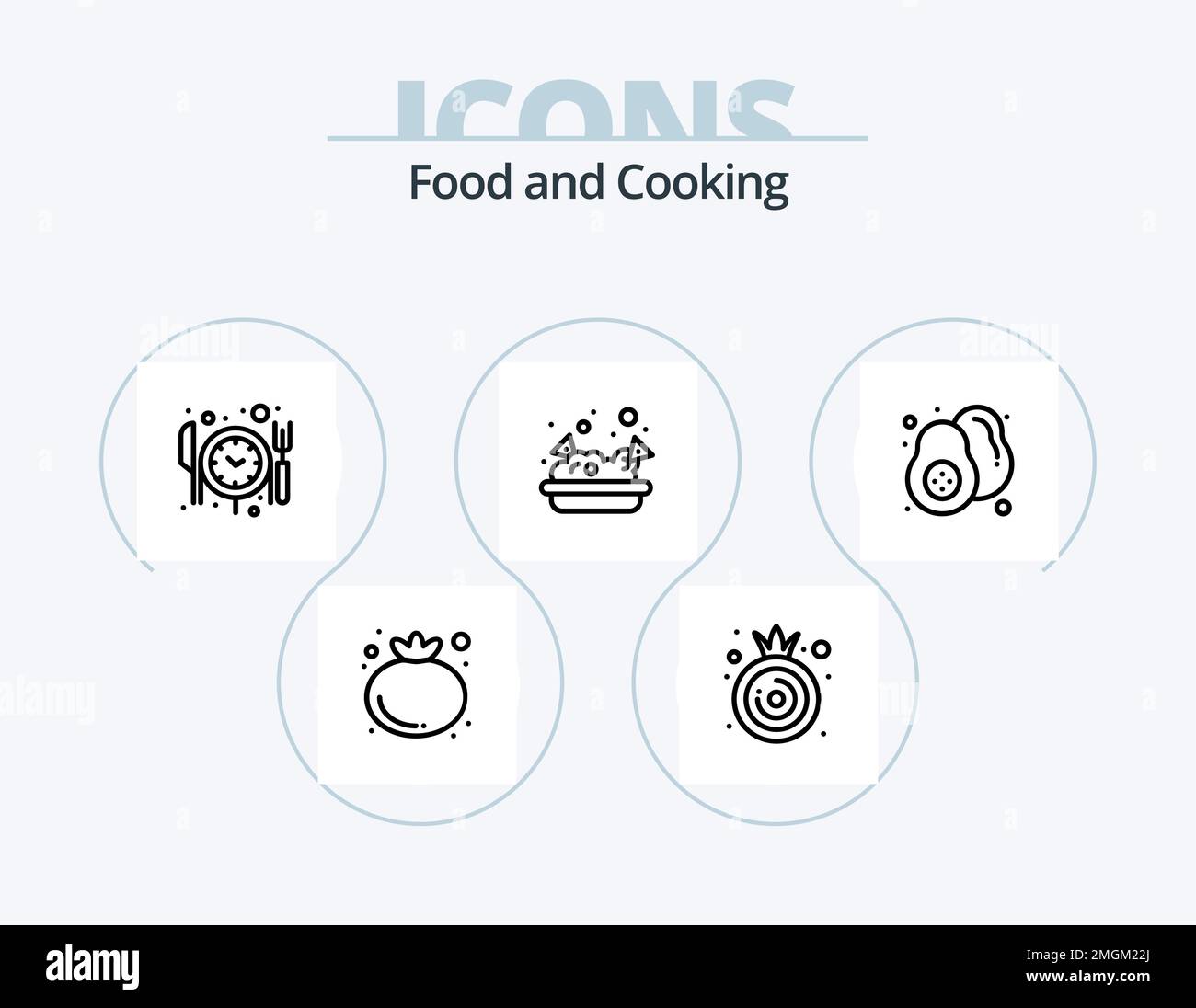 Food Line Icon Pack 5 Icon Design. . . comida. kebab. barbacoa Ilustración del Vector